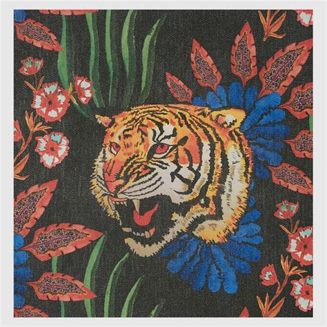 Papier peint à imprimé Tiger Face en multicolore – Gucci